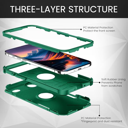 MXX for iPhone 17 Air Case, Heavy Duty 3 in 1 Wing Design Protective Cover with MagSafe, Phone Case 2025 (Green) - color: Green, size: iPhone 17 Air