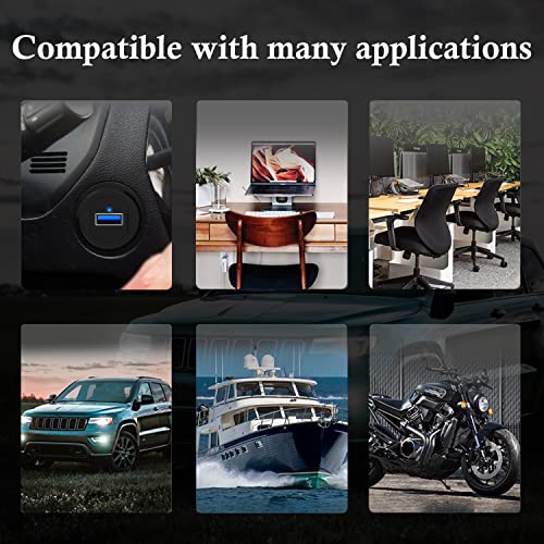 Alloy Single Port USB 3.0 Dashboard Port Car Mount Flush Cable, Male to Female Waterproof Extension Cable for Car Truck Boat Motorcycle with LED Indicator - 3ft - style: Single Port 3ft