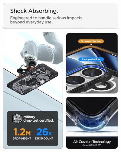 Spigen for Galaxy S26 Plus Case, Ultra Hybrid MagFit [Anti-Yellowing] [Compatible with MagSafe] [Fast Wireless Charging] - Zero One Black - color: Zero One Black, size: Galaxy S26 Plus