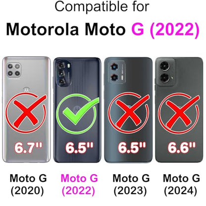 for Motorola Moto G 5G 2022 Wallet case, Blue-Flower | 3 Card Holders, Kickstand, Shockproof TPU Shell, PU Leather, Magnetic Closure, Protective Flip Folio Cover, Women - color: 7