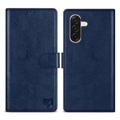 ZZXX for Samsung Galaxy A17 5G Wallet Case with [RFID Blocking] Card Slot Kickstand Magnetic Closure PU Leather Flip Fold Protective Phone Case for Samsung Galaxy A17(Blue-6.7 inch) - color: Blue