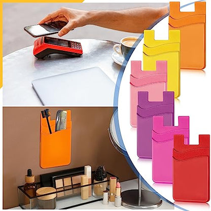 Fulmoon 36 Pack Phone Wallet Stick on, Phone Card Holder, Bright Colors