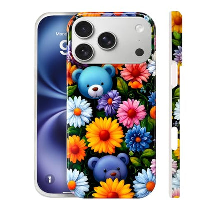 Case Compatible with iPhone 17 Pro Max, 2025 Anti-Yellow Ultra Transparent Soft TPU Phone Case, Shockproof Anti-Slip Slim Lightweight Full Coverage Protective (Flower Bear) - color: Flower bear