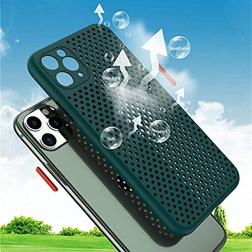 Heat Dissipation Case Compatible with iPhone 14 Pro Max Plus 13 Pro Max Mini, Breathable Cooling Hollow Cellular Hole Full Back Camera Lens Protection(Army Green, for iPhone 14 Pro) - color: Army Green, size: iPhone 14 Pro