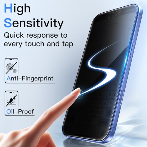 JETech 360° Privacy Screen Protector for iPhone 16 Plus, 2-Pack - size: iPhone 16 Plus