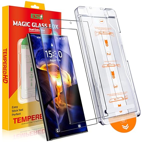 2 Pack for Samsung Galaxy S24 Ultra Tempered Glass Screen Protector 6.9in [0.18mm Ultra-Thin] - Fingerprint Unlock,Bubble-Free, Auto Dust Removal,9H Anti-Scratch