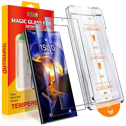 2 Pack for Samsung Galaxy S24 Ultra Tempered Glass Screen Protector 6.9in [0.18mm Ultra-Thin] - Fingerprint Unlock,Bubble-Free, Auto Dust Removal,9H Anti-Scratch