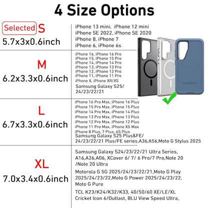 DpS Cell Phone Holster for iPhone SE 2020/2022, iPhone 8,7,6s,6,13 Mini/12 Mini- Phone Belt Holder Case with Clip, Heavy Duty Nylon Carrying Pouch w Card Holder (Fits Otterbox Cover on),Black (Small) - size: Small