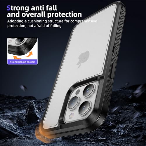 for iPhone 13 Pro Max Case, Shockproof Dustproof Drop Proof, Military-Grade Dual Guard Protection, Black/Clear - color: Black/Clear, size: iPhone 13 PRO MAX