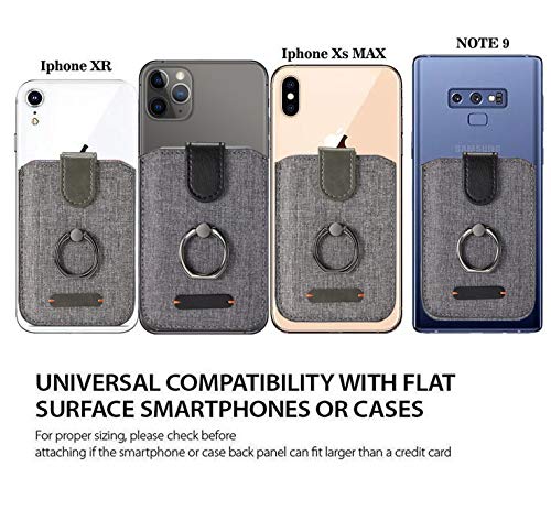 Card Holder for Back of Phone, RFID 5 Pull Phone Wallet, Gray - color: Gray