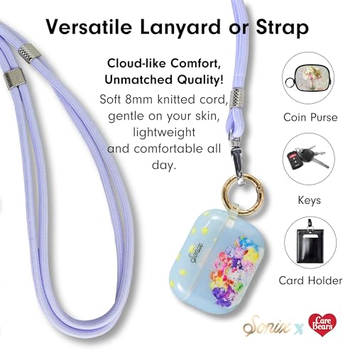 Sonix x Care Bears | Crossbody Phone Strap with Charms | Adjustable, Universal Cell Phone Rope Strap Lanyard | Blue Cord | Grumpy Bear - color: Grumpy Bear
