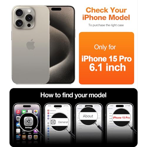 I&H for iPhone 15 Pro 6.1 inch Case Crystal Clear Non-Yellowing, Shockproof, Anti-Scratch, Transparent Soft Back Cover