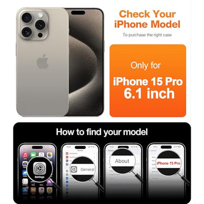 I&H for iPhone 15 Pro 6.1 inch Case Crystal Clear Non-Yellowing, Shockproof, Anti-Scratch, Transparent Hard Back Cover