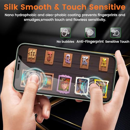 Lesakit 3+3 Pack Privacy Screen Protector for iPhone 12 6.1-Inch with 3 Pack Camera Lens Protector, Anti Spy Tempered Glass Film 9H Hardness Bubble Free Case Friendly - size: iPhone 12