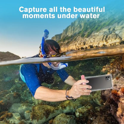 JOTO 2 Pack Waterproof Phone Pouch Case Up to 7", IPX8 Underwater Phone Case Cellphone Dry Bag for iPhone 17/Air 16 15 14 13 12 Pro Max Xs Max XR X 8 7 6S Plus SE/Galaxy S24 S23 S22 S21 -Blackpink - color: Transparent Black/Pink