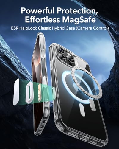 ESR iPhone 16 Pro Max Case, Camera Control Cover, Compatible with MagSafe, Shockproof Military-Grade Protection, Magnetic Phone Case for iPhone 16 Pro Max, Classic Hybrid Case, Clear Shimmer - color: B-Clear Shimmer, size: iPhone 16 Pro Max 6.9 inch