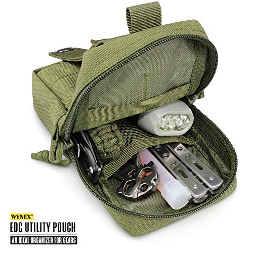 WYNEX Tactical EDC Pouch Molle,Utility Admin Pouch for Small Tool & Phone - color: Army Green