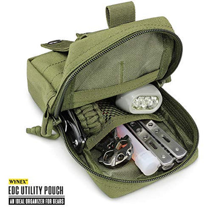 WYNEX Tactical EDC Pouch Molle,Utility Admin Pouch for Small Tool & Phone - color: Army Green