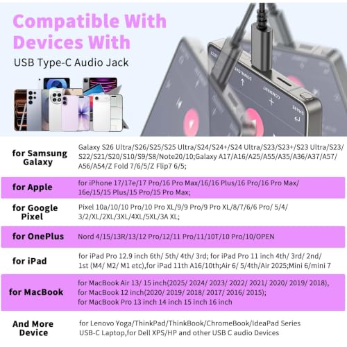USB C Earbuds for iPhone 18 Pro Max 17 16 15 Headphone Wired,Purple - color: Purple