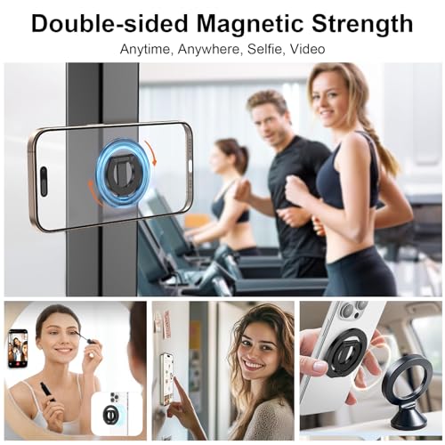 Magnetic Phone Grip Holder for Samsung S26 Ultra S25 FE S24 A26 A36 A17 A26 - color: Dual-Sided Magnetic-Black