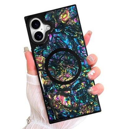 AIGOMARA Magnetic Rectangle for iPhone 17 Case, Abalone Shell - color: Abalone, size: iPhone 17
