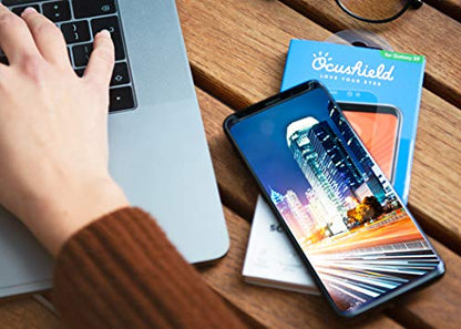 Ocushield Anti Blue Light Tempered Glass Screen Protector of iPhone 12 Pro Max (6.7") – Blocks Blue Light, Prevents Eye Strain & Helps You Sleep Better, 9H Hardness & Case Friendly - size: iPhone 12 Pro Max (6.7")