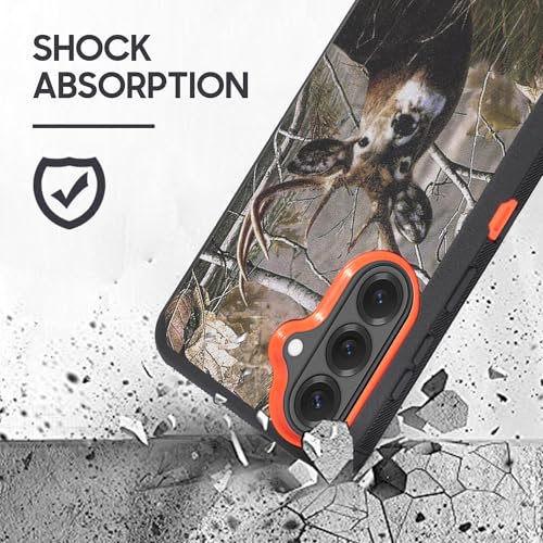Compatible for Samsung S26 Rugged Case with Belt Clip Holster & Built-in Screen Protector, Heavy-Duty Full-Body Shockproof Cover, Military-Grade Protective Phone Case (Deer) - color: Deer