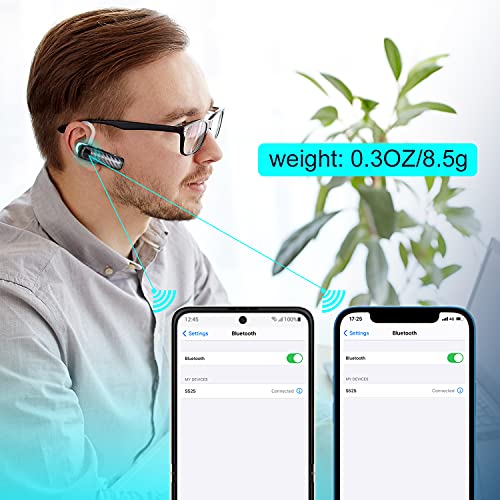 Bluetooth Headset, CVC8.0 Handsfree Bluetooth Earpiece, 16 Hrs Talk Time Noise Cancelling Single Ear Wireless Headset for Office Driving, Compatible with iPhone ＆ Android Samsung Cellphone
