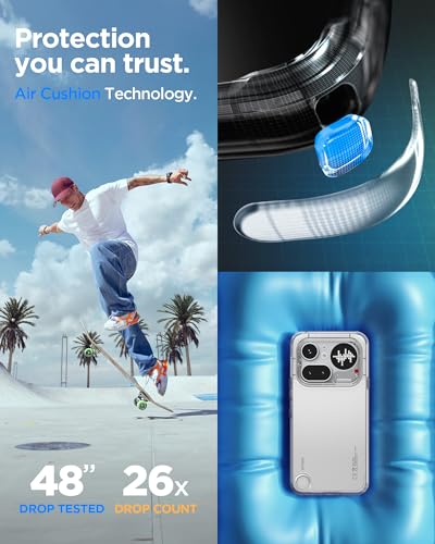Spigen for Nothing Phone (4a) Pro, Ultra Hybrid [Anti-Yellowing] - Crystal Clear - color: Crystal Clear, size: Nothing Phone (4a Pro)