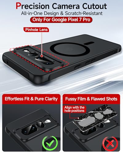 LeYi for Pixel-7-Pro Case [MagSafe Fit] Slim Matte Translucent, Black | Google Pixel 7 Pro Case Magnetic Military-Grde Protection Funda para Googlr 7Pro 257GB Smartphone Android Mobile Unlocked - color: Black, size: Pixel 7 Pro (6.7 Inch)