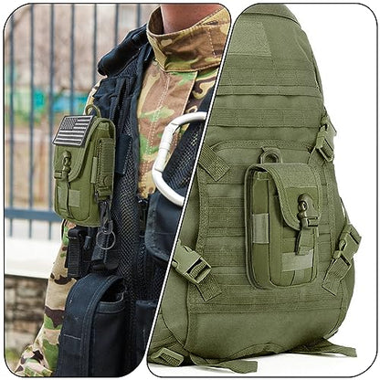 SOWHUP Tactical Molle Pouch Cell Phone Pouch Holster Small Utility EDC Pouch Gadget Organizer Bag - color: Army Green2