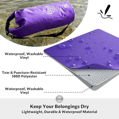 STOVER 5/10/25/30/40L Waterproof Dry Bag, Medium Lightweight Roll Top Dry Bag Backpack w/Waterproof Phone Case, Kayaking, Travel, Hiking, Fishing, Tubing, Camping, the Beach, Men/Women (Purple) - color: 5/10l Purple, size: 10L