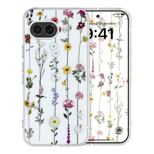 ZTOFERA Floral Case for Google Pixel 9A,Cute Flower Pattern Case for Girls Women,Flexible Silicone Protective Slim Shockproof Bumper Phone Cover for Google Pixel 9A,Clear - color: Clear, size: for Google Pixel 9a