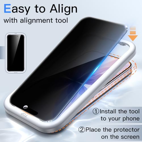 JETech Privacy Screen Protector for iPhone 17, 2-Pack - size: iPhone 17