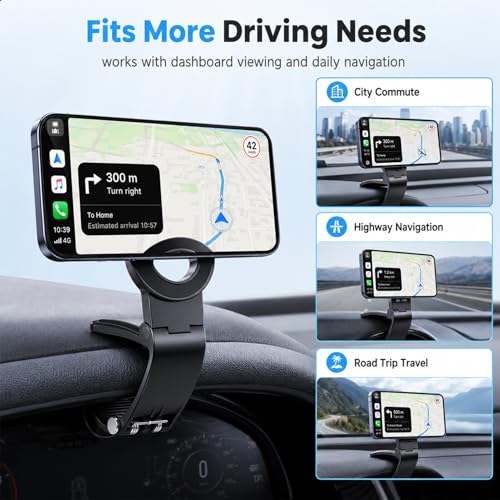Magnetic Car Phone Holder for Dashboard(Magnetic Ring Included)