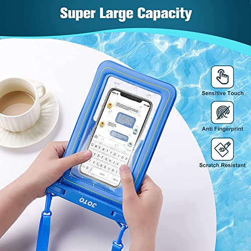 JOTO [IP68 Floatable Large Floating Waterproof Phone Pouch Up to 10", Underwater Phone Case Cellphone Dry Bag for iPhone 17 16 15 14 13 12 11 Pro Max Xs Max XR X 8 7 Plus SE/Galaxy S24 S23 S22 -Blue - color: Blue