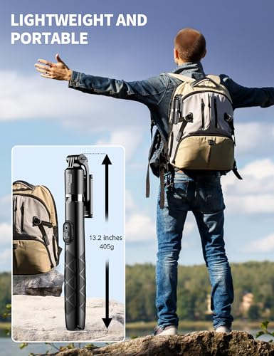 Aluminum 71" Phone Tripod, Travel Tripods for iPhone with Remote, Extendable Cell Phone Selfie Stick Tripod Stand Compatible with iPhone 17/16/15/14/13/Android/Camera - color: Black, size: 70.47 Inches - Upgraded Aluminum Pole