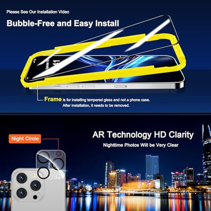 QHOHQ for iPhone 16 Pro Max Screen Protector + Camera Lens Protector - size: iPhone 16 Pro Max 6.9 Inch