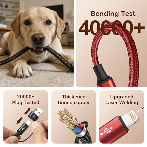 Minlu 4 in 2 Multi Charging Cable,USB C Charging Cords for Multiple Devices