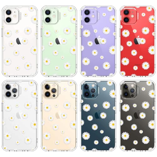 MOSNOVO Case for iPhone 12 & iPhone 12 Pro, [Buffertech 6.6ft Military-Grade Drop Protection] [Anti Peel Off Tech] Clear TPU Bumper Phone Case Cover Design - White Daisy - color: Clear - White Daisy, size: iPhone 12 / iPhone 12 Pro