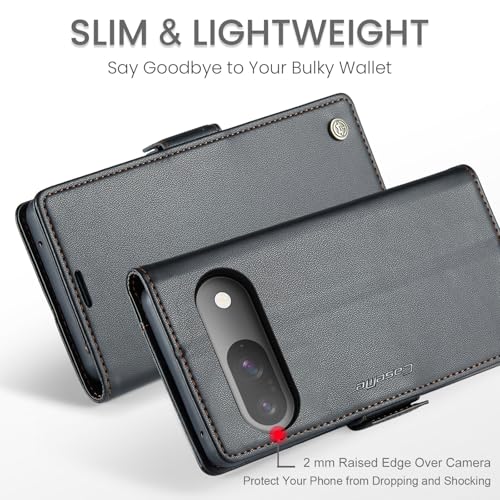 Wallet Case for Google Pixel 10/Google Pixel 10 Pro, Magnetic Flip Case with RFID Blocking Card Holder Kickstand for Women Men, Shockproof Durable Protective Phone Cover (Black) - color: Black