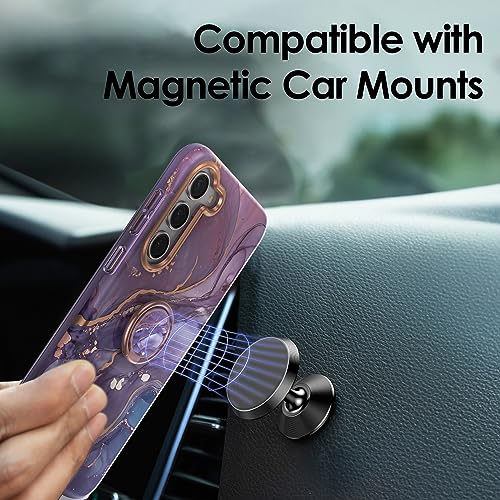 Phone Ring Grip Holder, 360° Rotation Cell Phone Grip Stand, Finger Ring Stand, Metal Finger Ring Grip Kickstand Compatible with iPhone 17 Pro Max 16 15 14 13 12 Magsafe Accessories, Violet - color: Violet