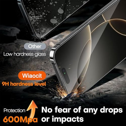 Wiaocit Tempered Glass Privacy Screen Protector for iPhone 16 Pro - size: iPhone 16 Pro-6.3 Inch