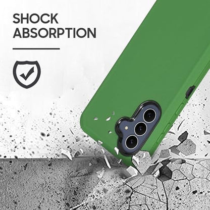 Compatible for Samsung S25 FE, Built in Screen Protector, Belt Clip Holster Heavy Duty Defender Case Dustproof Shockproof Protection (Green) - color: Green