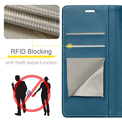 FLIPALM Wallet Case for Samsung Galaxy S20 FE 5G, Blue | Card Holder, RFID Blocking, PU Leather Folio Flip, Kickstand, Protective Shockproof Cover - color: Blue