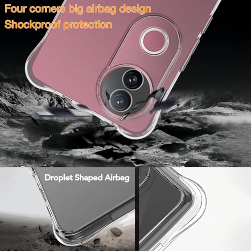 USTIYA Case for Vivo V50 5G/S20 5G Clear TPU Four Corners Military-Grade Protection Cover Transparent Soft funda