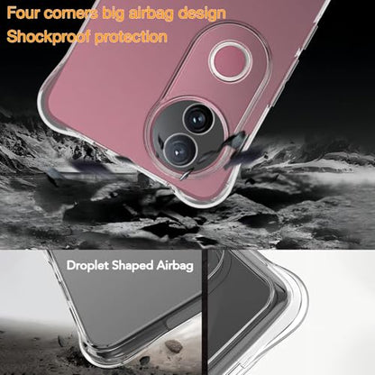 USTIYA Case for Vivo V50 5G/S20 5G Clear TPU Four Corners Military-Grade Protection Cover Transparent Soft funda