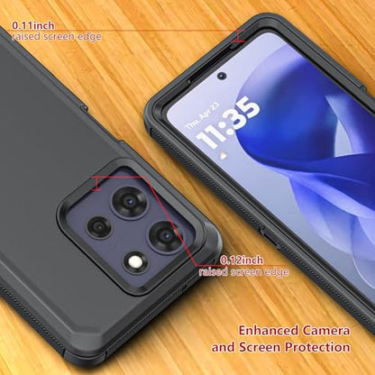 Shockproof Phone Case for Motorola Moto G Power 5G 2025/Moto G Play 2025 with Belt Clip Holster,Rugged Full-Body Protective Case Cover with Kickstand & Holster (Black) - color: Black