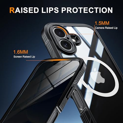 Magnetic Privacy Screen Case for iPhone 17 with Full Body Protection - color: Black, size: iPhone 17
