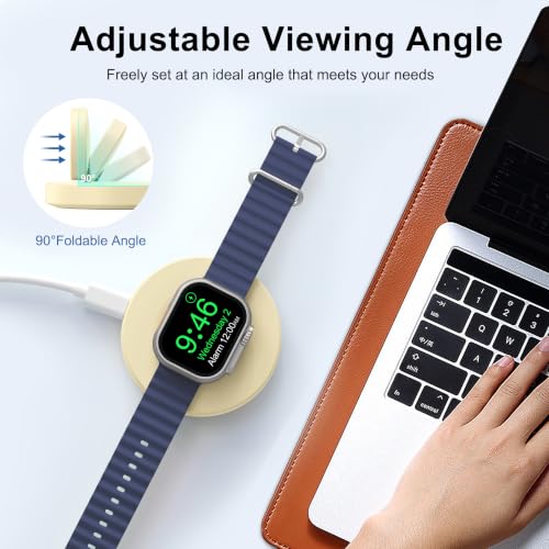 Upgraded for Apple Watch Charger, Foldable Travel Fast Charging Dock - color: Yellow, size: USB A